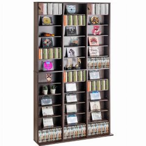 VEVOR Media Storage Cabinet Adjustable DVD Cabinet CD Storage Holds up to 1080 CDs Protects  Organizes Music Movie Video Games or Memorabilia CollectionsEspresso