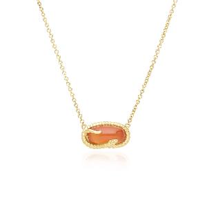 ECFEW Carnelian Snake Pendant Necklace in Gold Plated Sterling Silver