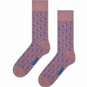 Beige Filled Optic Plant Dye Crew Sock