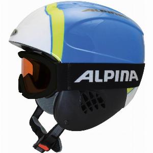 Alpina Carat Set Skihelm inklusive Skibrille 4852 cm 70 lime cyan inkl Ruby S black