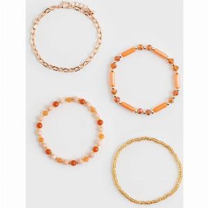 Fleur Stretch Bracelet Set in Orange now 550 was 10 save 45