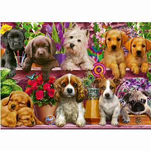 Puzzle Chiens sur lEtagère Schmidt Spiele