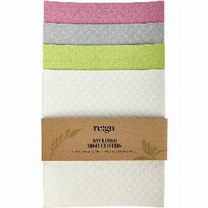 REGN Swedish Eco Durable Dish Cloths Vegan Biodegradable Kitchen Cloths 4 Pack