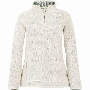 Weird Fish Aria 14 Zip Eco Macaroni Sweatshirt Ecru Size 14