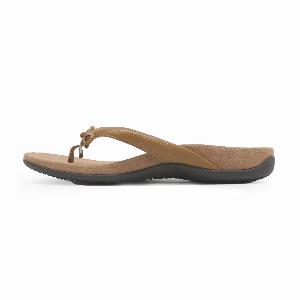 Vionic Bella Leather Womens Toe Post Sandals  Light brown  SizeUK 55