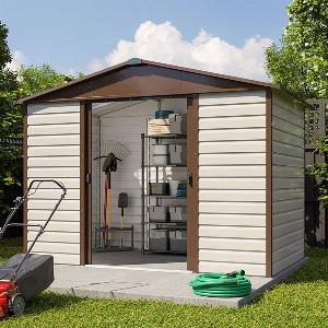 10 x 6 Yardmaster Shiplap Metal Shed Brown Finish 303m x 197m