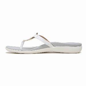 Vionic Raysa Patent Leather Womens Toe Post Sandals  White  SizeUS 9 Women