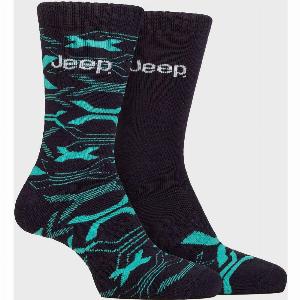 Jeep Mens Breathable Cushioned Bamboo Work Boot Socks  2 Pack Blue