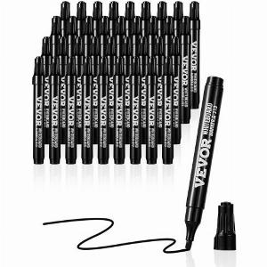 VEVOR Black Dry Erase Markers 36 Pack LowOdor Whiteboard Markers with Chisel Tip Easily Clean Dry Erase Markers Bulk for School Office Home