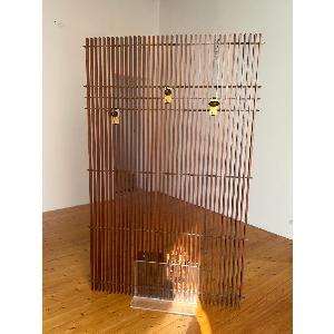 Appendiabiti in legno e ottone anni 60