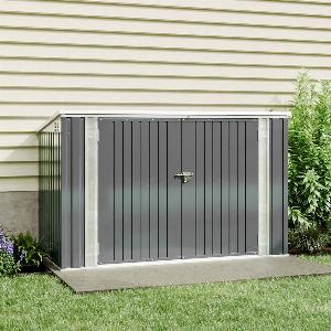 BlackGreenGrey Steel Lockable Garden Bicycle Storage Shed
