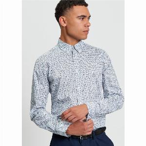 Split Geo Print Shirt L
