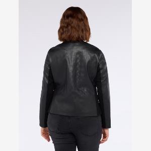 Sconto del 20 su giacca biker Fiorella Rubino in tessuto stretch colore nero taglia 43