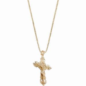 Mens Extra Large Cross Pendant Necklace in 9ct Gold