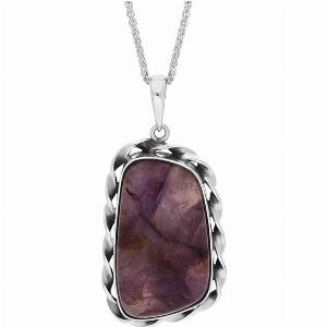Sterling Silver Blue John Pendant Necklace D