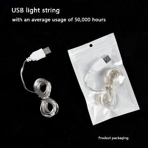 Luci a LED 2M 5M 10M USB LED String light Fata Natale Filo dargento Luci ghirlanda di nozze Decorazione del partito 5M 50LEDs bianco