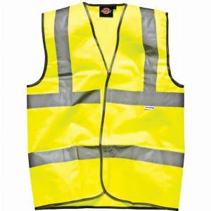 Dickies Hi Vis Safety Highway Waistcoat Yellow XL