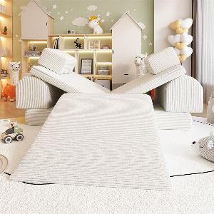 Home Deluxe Canapé de jeu LIV avec toboggan  Cord Beige