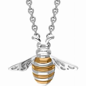Sterling Silver Rose Gold Plated Bee Small Pendant