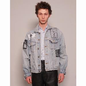 Light Blue Denim Jacket with Patches Was 148 Now 120 Save 19