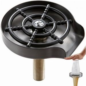 VEVOR Glass Rinser 10 Powerful Spraying Jets 360 Rotating Cup Rinser for Sink 304 Stainless Steel Faucet Cup Washer with ABS Cup Holder for Baby Bottle Glass Cup Wine Glass Silver Grey Base