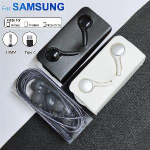 Auricolari cablati di tipo C per iPhone 15 Samsung Galaxy S23 S21 S22 Ultra Plus Auricolari da 35 mm per Xiaomi Huawei OPPO VIVO Cuffie 35 mm jack Port nero