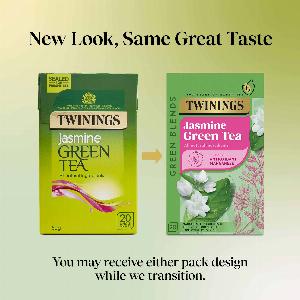 Twinings Green Tea  Jasmine Green Tea  4 x 20 Tea Bags  All Natural Flavours  Sugar Free Tea