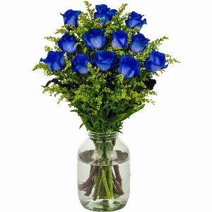 Twelve Dyed Blue Roses
