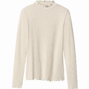 esmara Tshirt côtelé à manches longues femme beige S3436