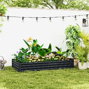 Enjoy 55 Discount on Outsunny 180 x 90cm Galvanised Steel Planter