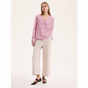 Caitlin Oversized Collar Blouse in Pink