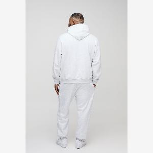 Herren Plus Man Signature Jogginghose  Grey Marl  Größe 4XL  boohooMAN