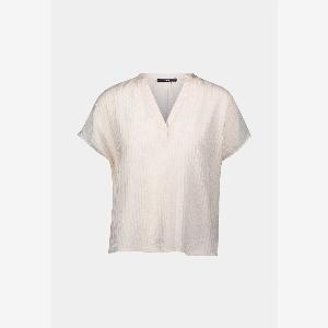 zero CrinkleBluse mit VAusschnitt  Eggnog