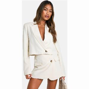 Womens Wrap Front Micro Mini Skirt  Ecru  14