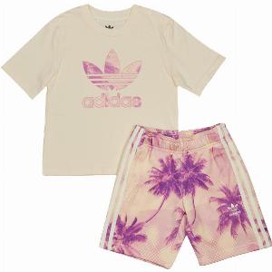 Adidas Aop Palm Tuta unisex in jersey di cotone bianca ora 35