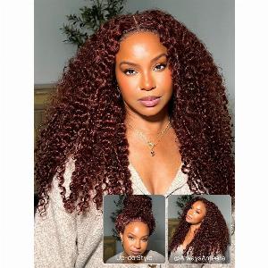 Code s100 Nadula 50 Off Flash Sale 7x5 Byebye Knots Jerry Curly Wig Redish Brown Color Put On And Go Human Hair Wig