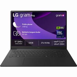 LG gram pro 17 Windows 11 Home Intel Core Ultra 7 255V 32Go 2To 17Z90TRE