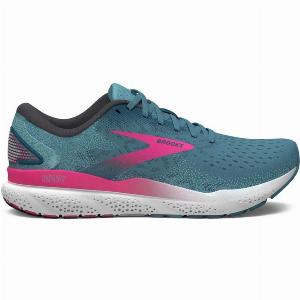 Brooks Ghost 16 Womens  Bluepinkmoroccan Blue  Blue  Standard  55