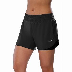 Mizuno 2 in 1 45 Running Short Womens  Black  Black  M
