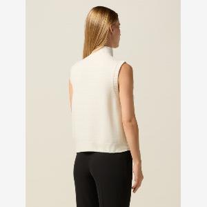 Oltre  Maglia senza maniche misto cashmere Donna Bianco Taglia XL