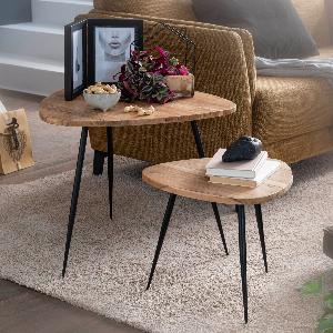 2er Set Tisch aus Akazienholz und Metall jetzt nur 8995  31