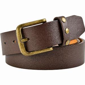 Coastal Ladies Premium Leather Belt With Gold Buckle Size L Brown