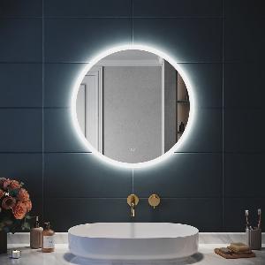 Miroir rond LED SIRHONA 60x60 cm antibuée et éclairé 10999