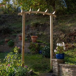 Forest Hanbury Dome Top Wooden Garden Pergola Arch 45 x 18