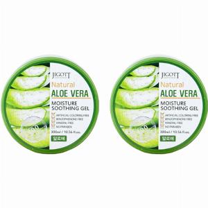 Jigott  Natural Aloe Vera Moisture Soothing Gel  300ml 2ea Set