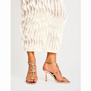 Enjoy 43 Off Starburst Gold Mirror Stiletto Heels with Leopard Detail