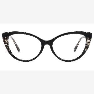 Monture de lunettes Firmoo Noir Œil de chat JSP8004 prix réduit à 6 