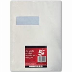 Enjoy a 62 Discount on 5Star C4 Window Envelopes 90gsm White Pack of 10