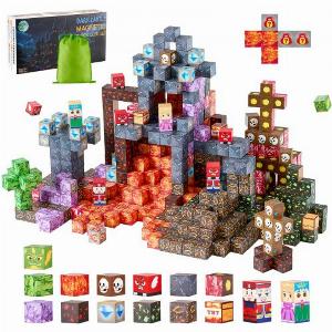 VEVOR Magnetische Bausteine 100teiliges Dark CastleSet Magnetblöcke STEM MontessoriSpielzeug als Weihnachts  Geburtstagsgeschenk KonstruktionsStapelspielzeug ab 3 Jahren