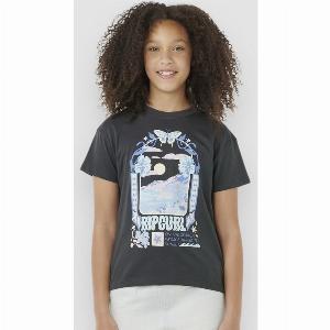 Rip Curl Sunset Skies Art Kids TShirt washed black